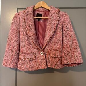 The Limited Pink Tweed Blazer